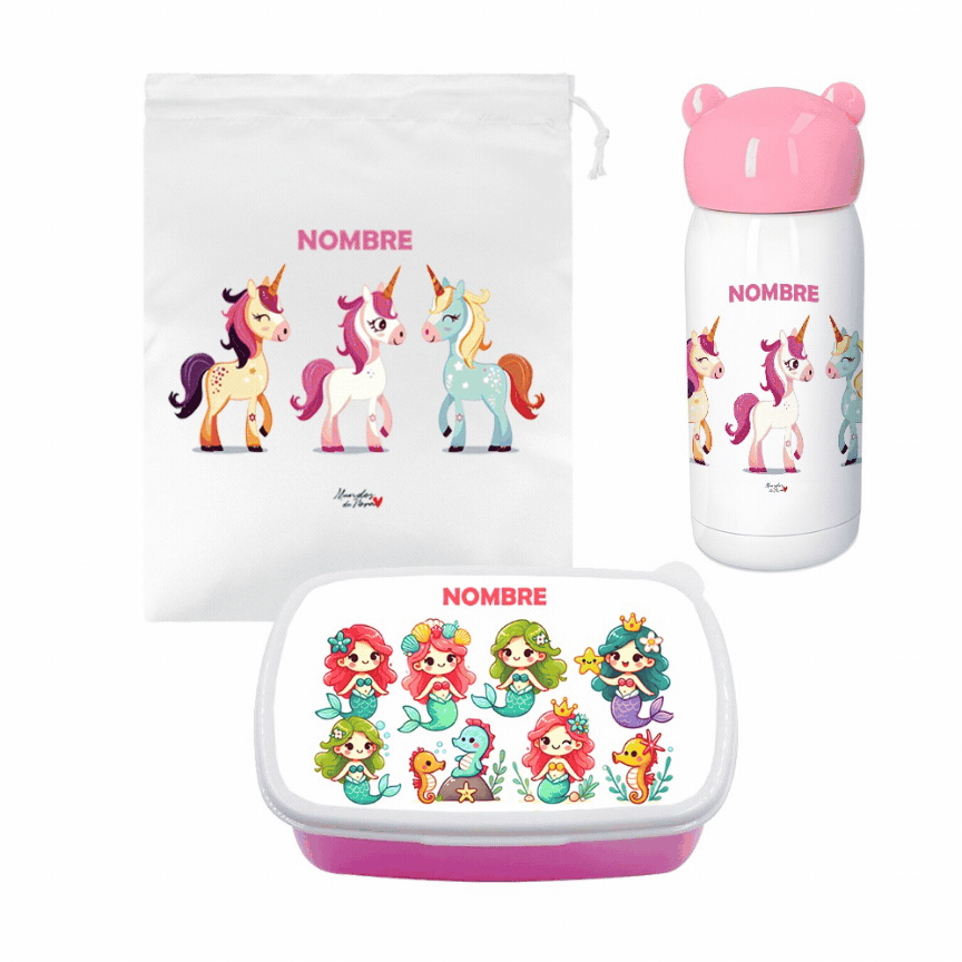 Pack Vuelta al Cole Infantil Personalizado con estampado y nombre