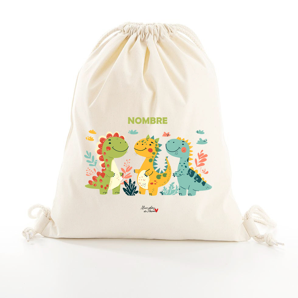 Mochila saco personalizada dinosaurios