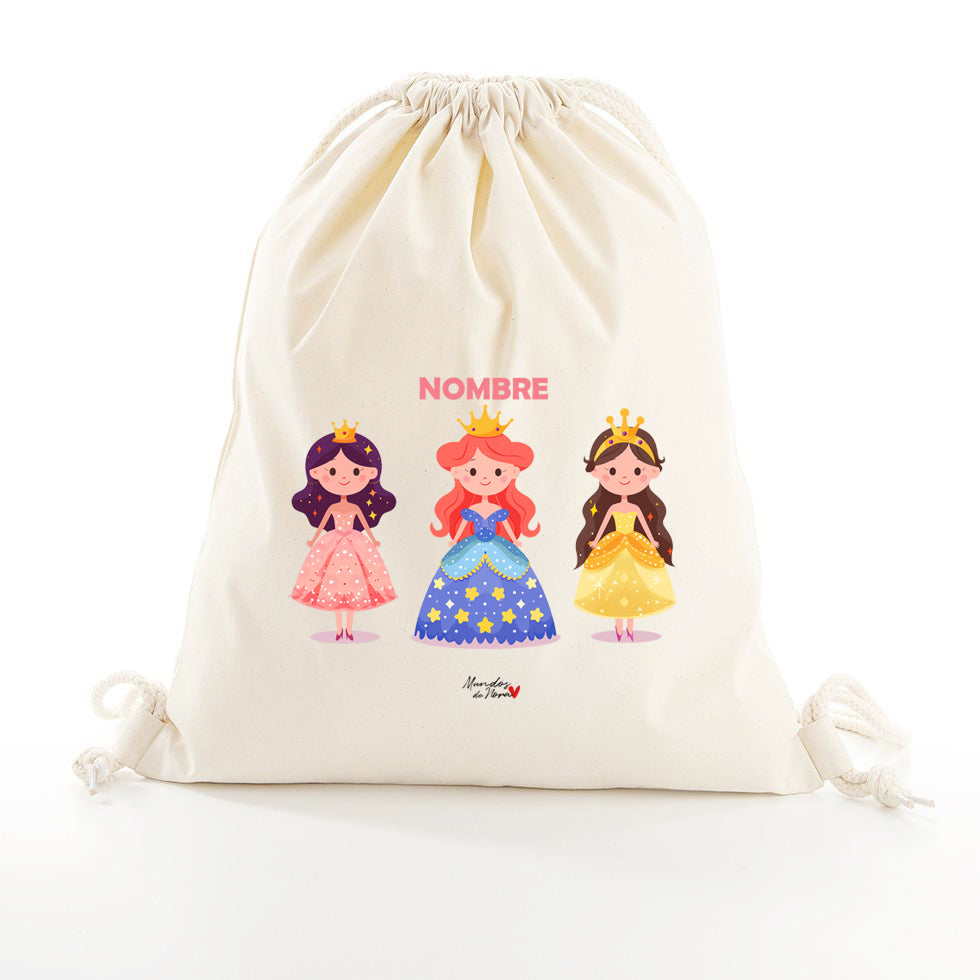 Mochila saco personalizada princesas