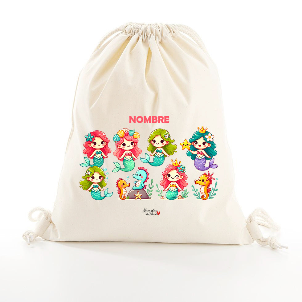 Mochila saco personalizada sirenas