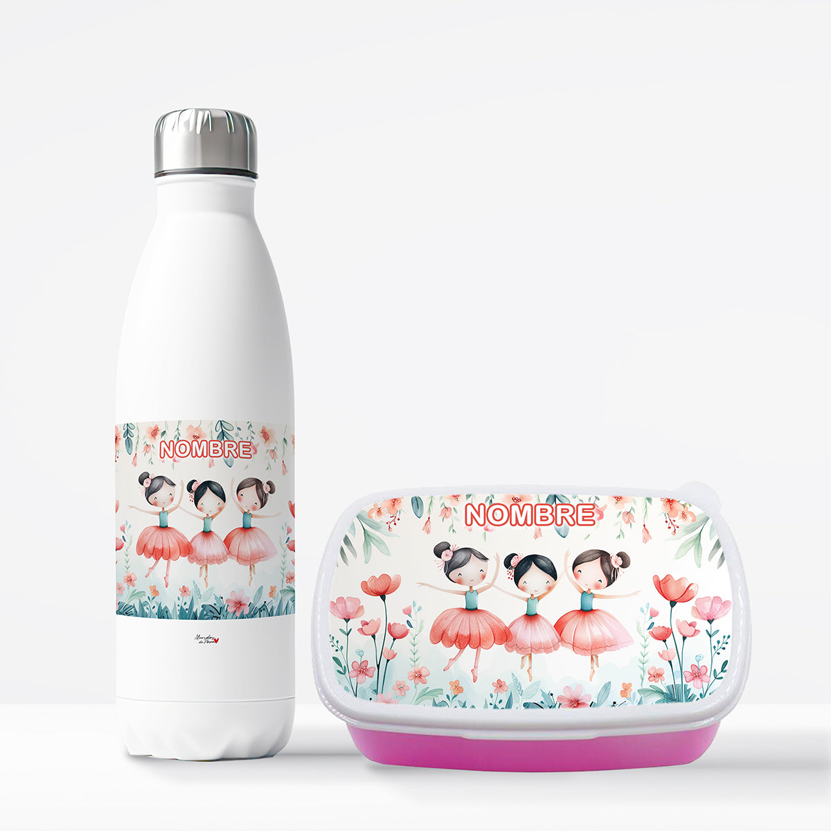 Pack botella y tupper personalizado bailarinas