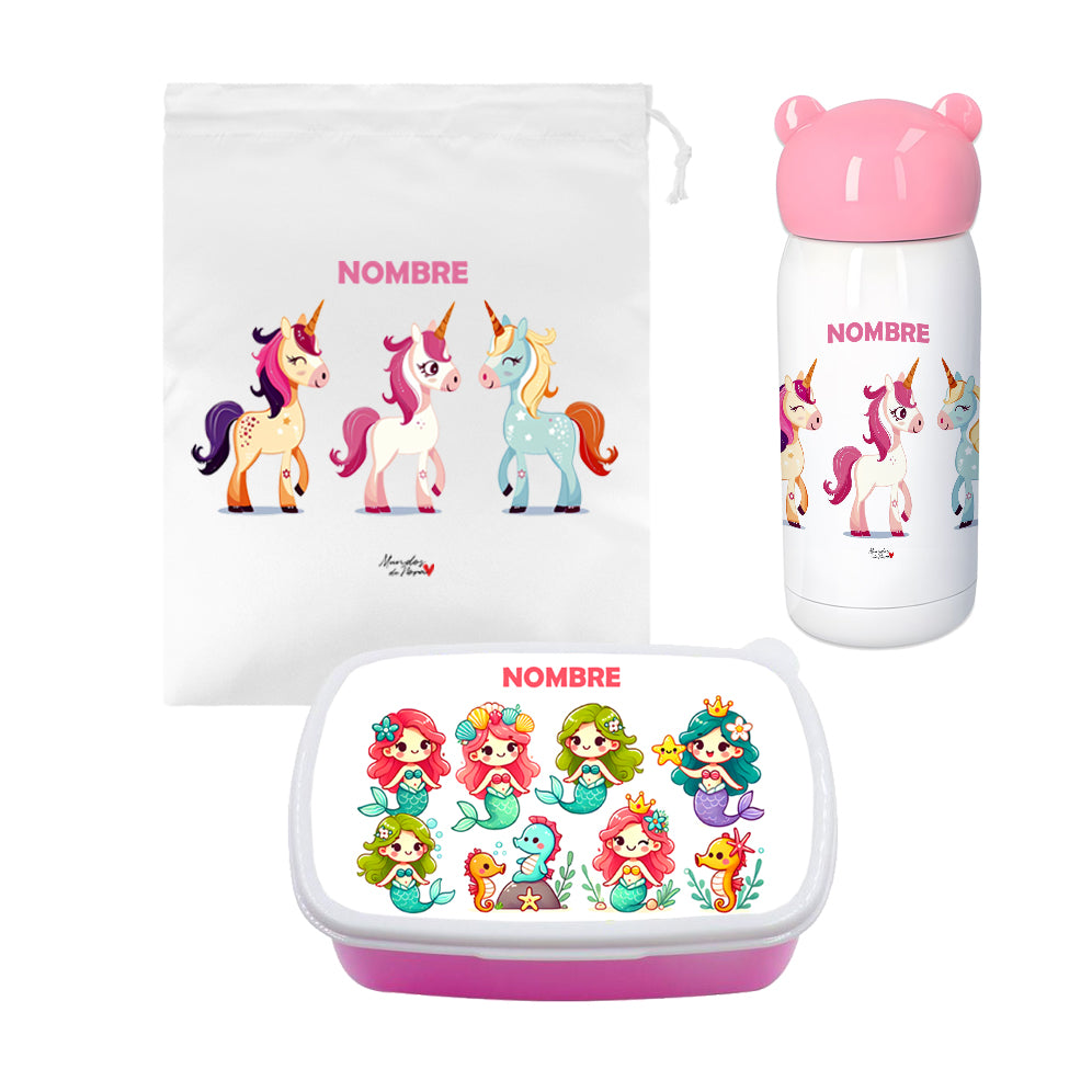 Pack Vuelta al Cole Infantil Personalizado con estampado y nombre