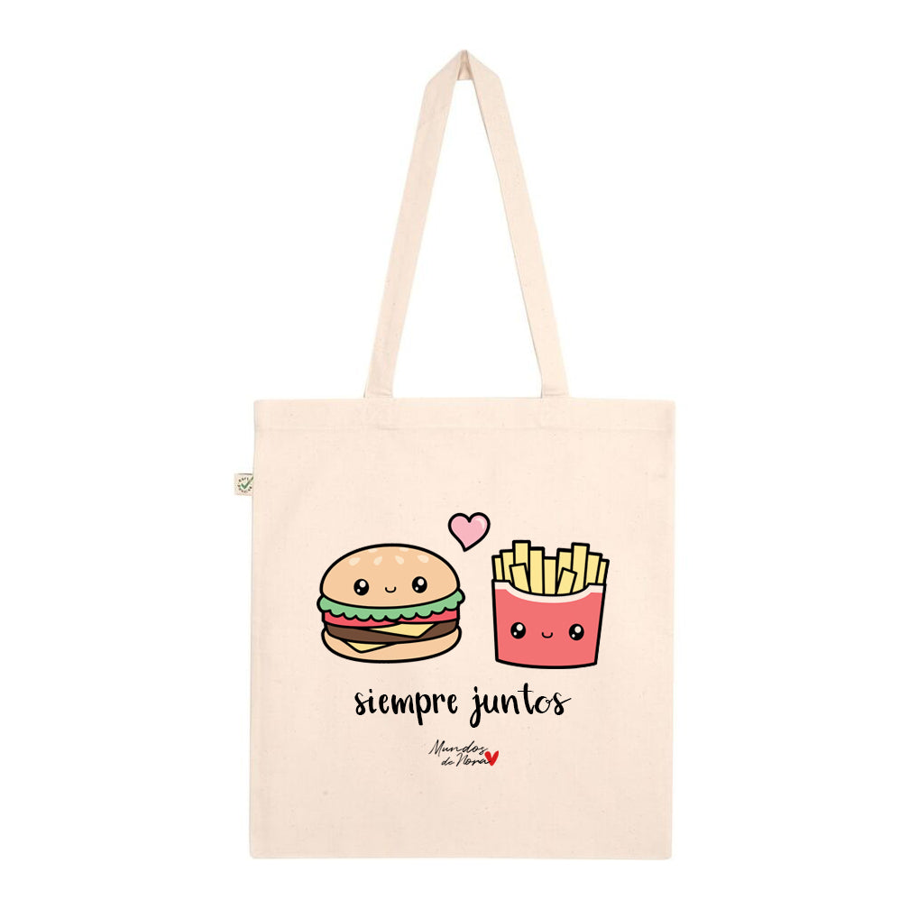 Tote bag Kawaii Burger & Chips - Mundos de Nora