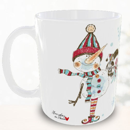 Taza personalizada de Navidad con foto personalizada - Muñeco de nieve