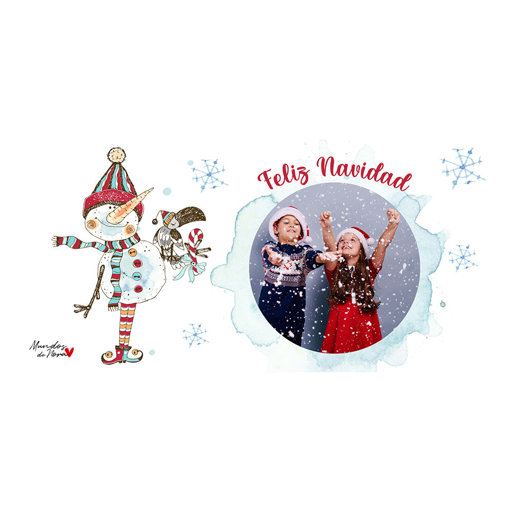 Diseño taza personalizada de Navidad con foto personalizada - Muñeco de nieve