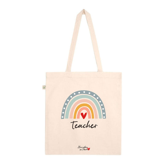 Tote bag teacher rainbow 
