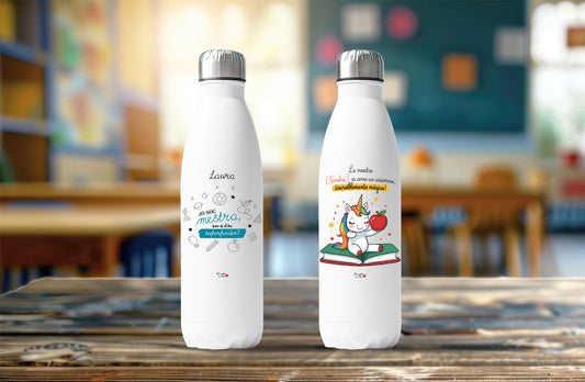 Botella de agua personalizada: el regalo perfecto para la maestra