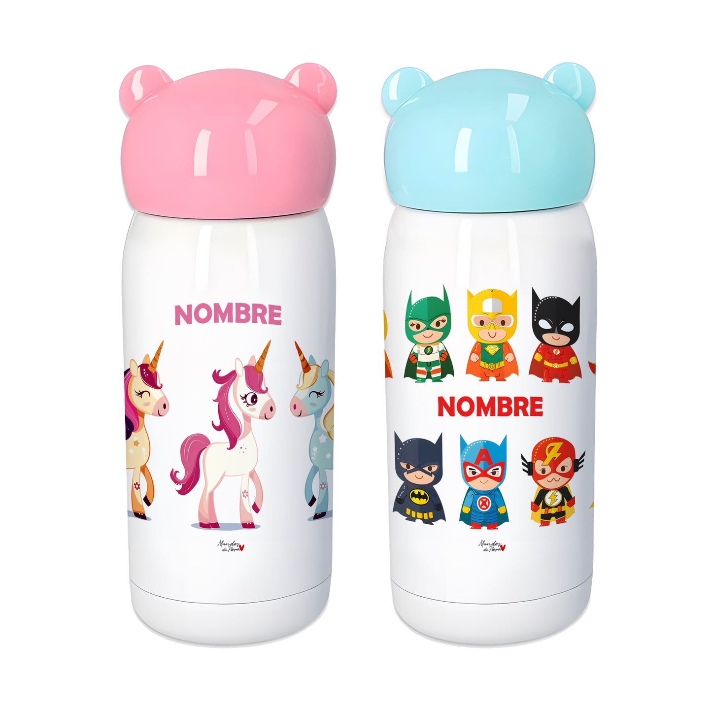 Botellas infantiles personalizadas con estampado y nombre