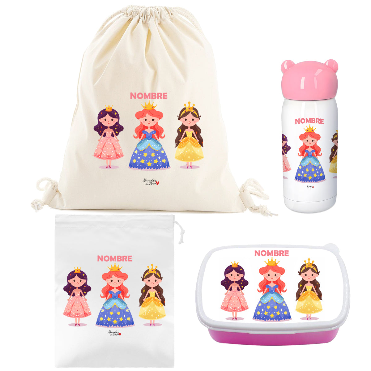 Super Pack Vuelta al Cole Infantil Personalizado de princesas