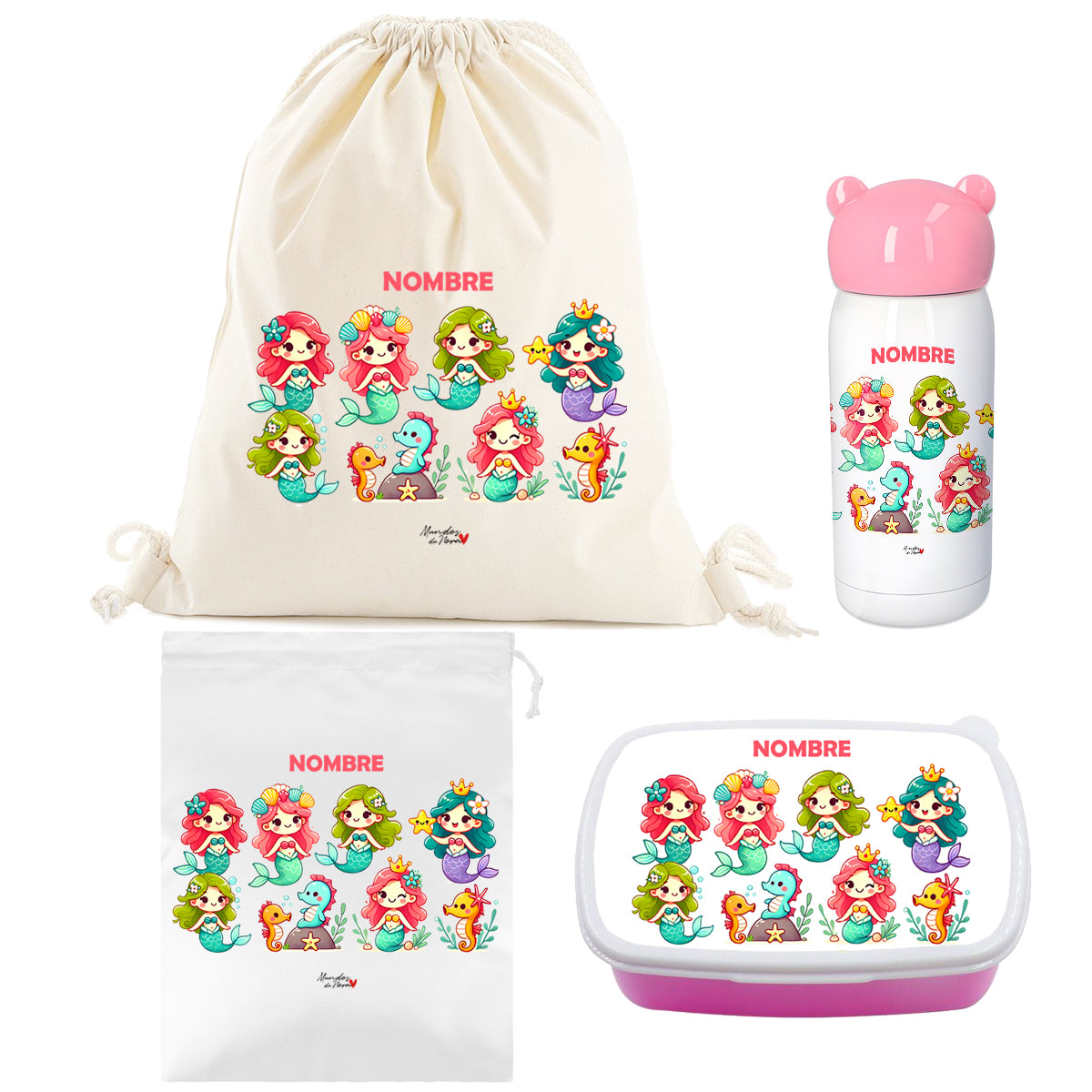 Super Pack Vuelta al Cole Infantil Personalizado de sirenas