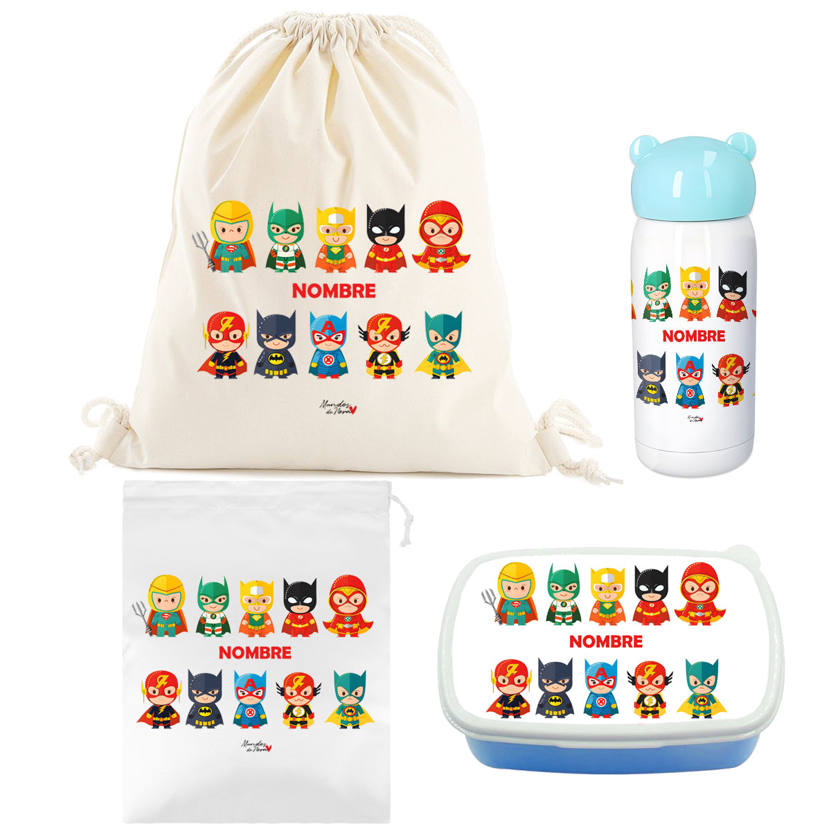 Super Pack Vuelta al Cole Infantil Personalizado de superhéroes