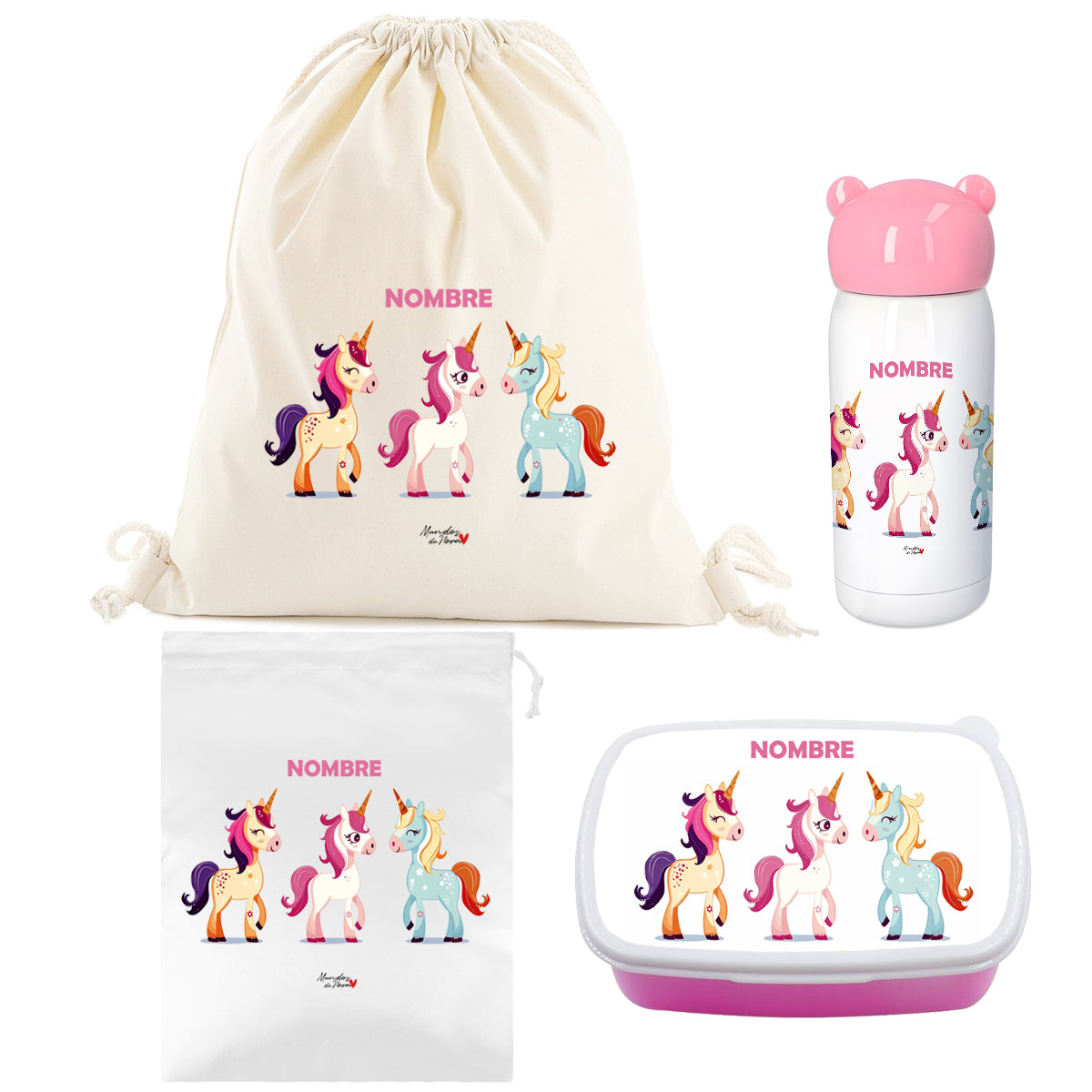 Super Pack Vuelta al Cole Infantil Personalizado de unicornios