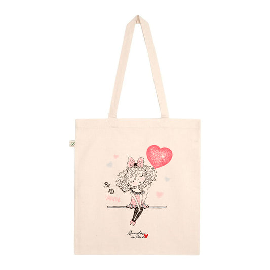 Tote bag con estampado "Be my valentine"