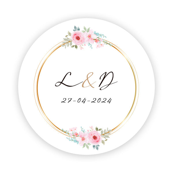 Neceser personalizado con diseño de flores para regalo detalle de boda #02
