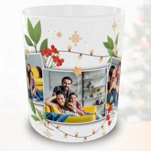 Taza personalizada de Navidad fotos collage