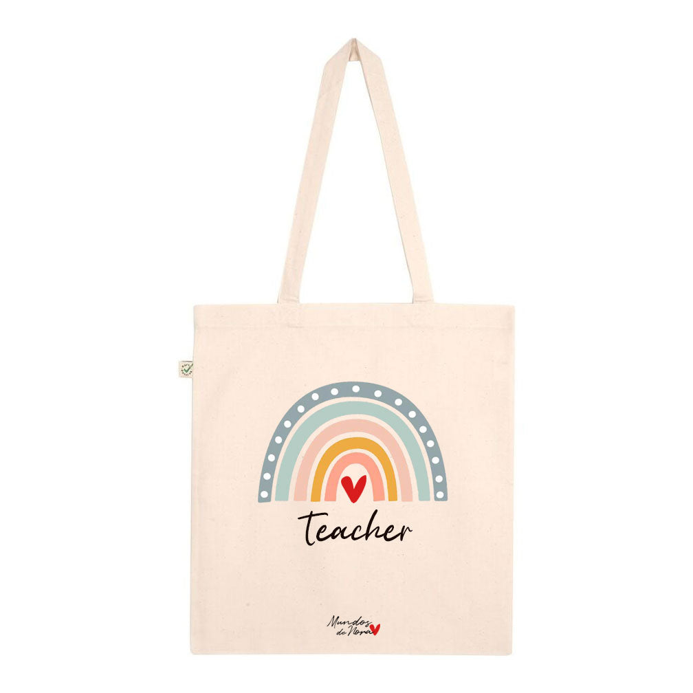 Tote bag teacher rainbow 